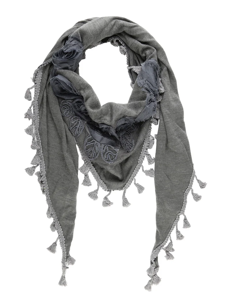 Sciarpa donna con nappine - militare