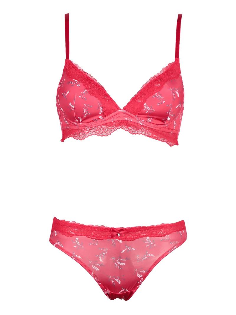 Completo intimo Triangolo imbottito + brasiliano - rosso