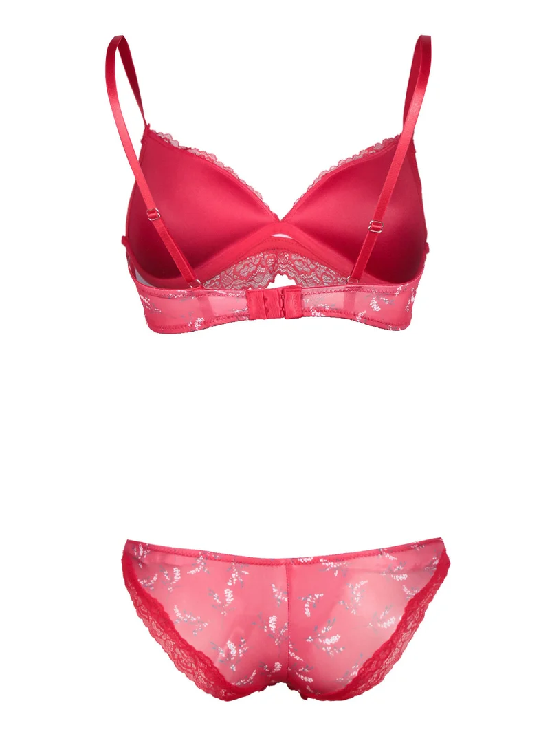 Completo intimo Triangolo imbottito + brasiliano - rosso