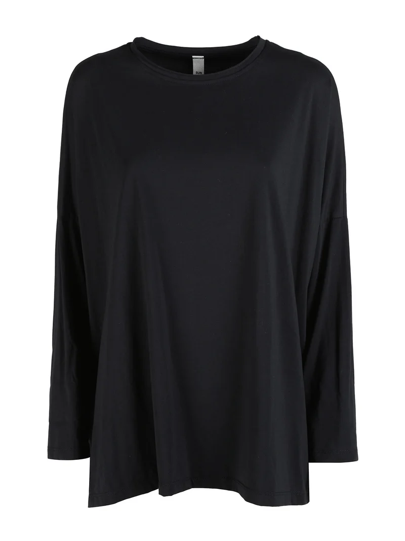 Maxi t-shirt donna oversize in cotone - nero