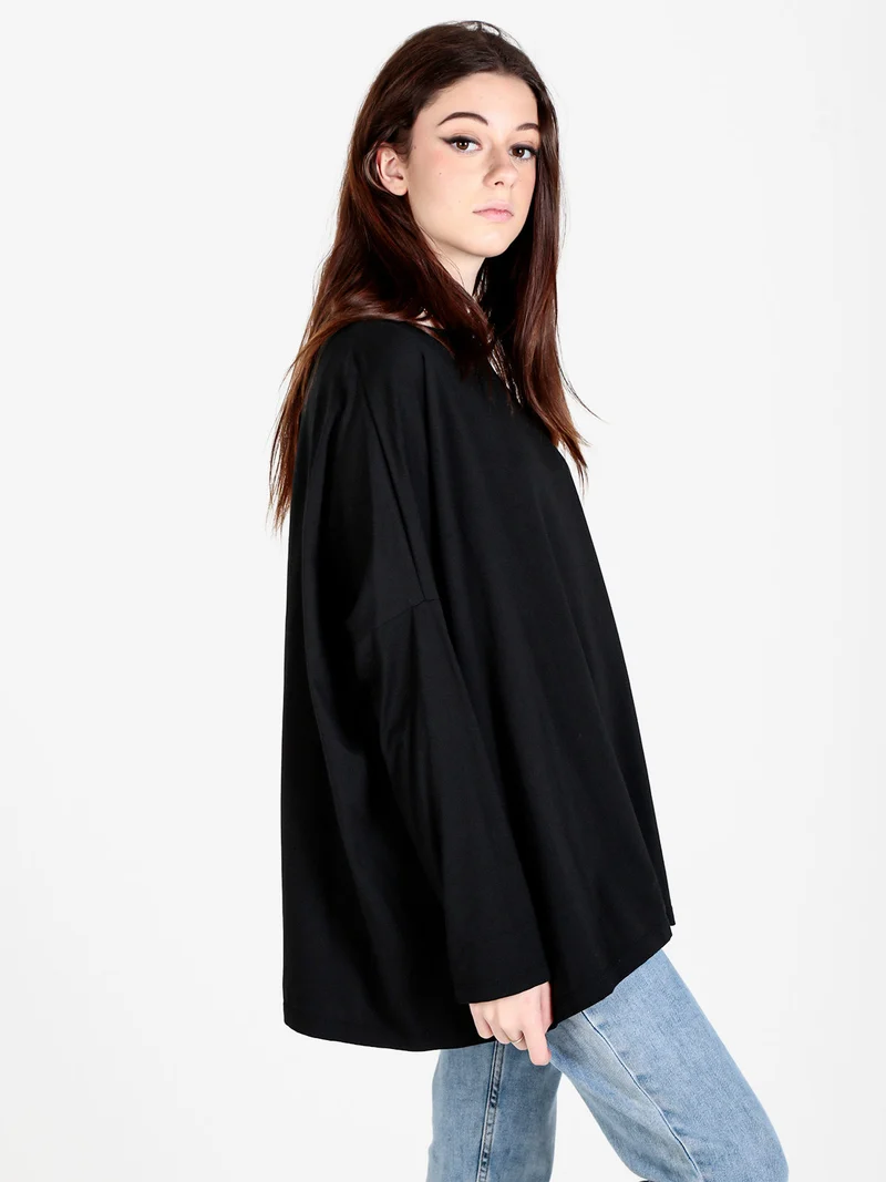 Maxi t-shirt donna oversize in cotone - nero