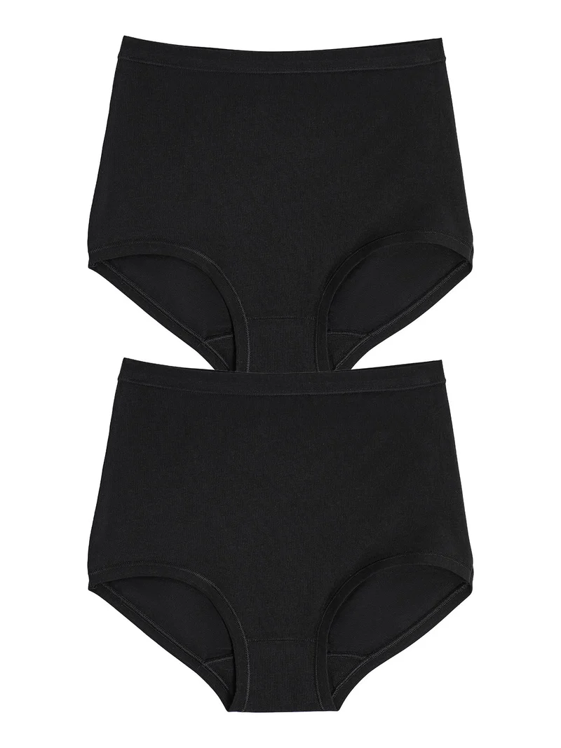 Confezione da 2 maxi slip donna in cotone bielastico - nero