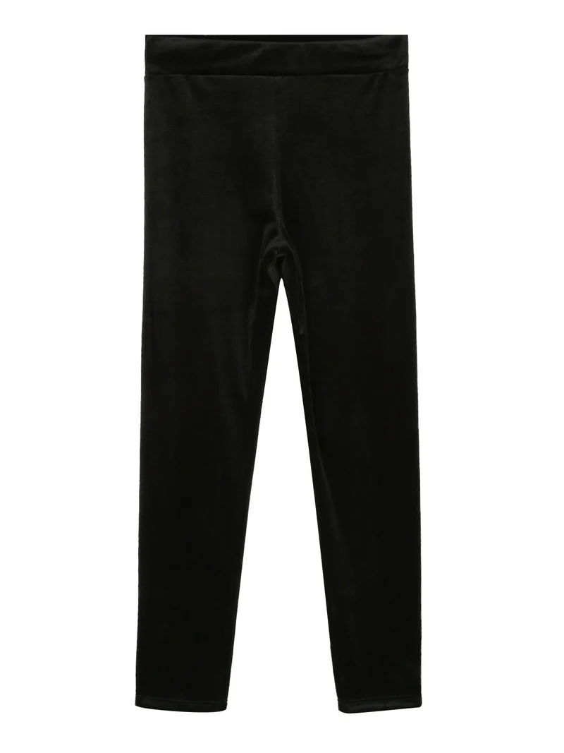 Leggings in ciniglia da bambina - nero