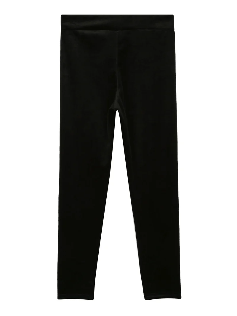 Leggings in ciniglia da bambina - nero