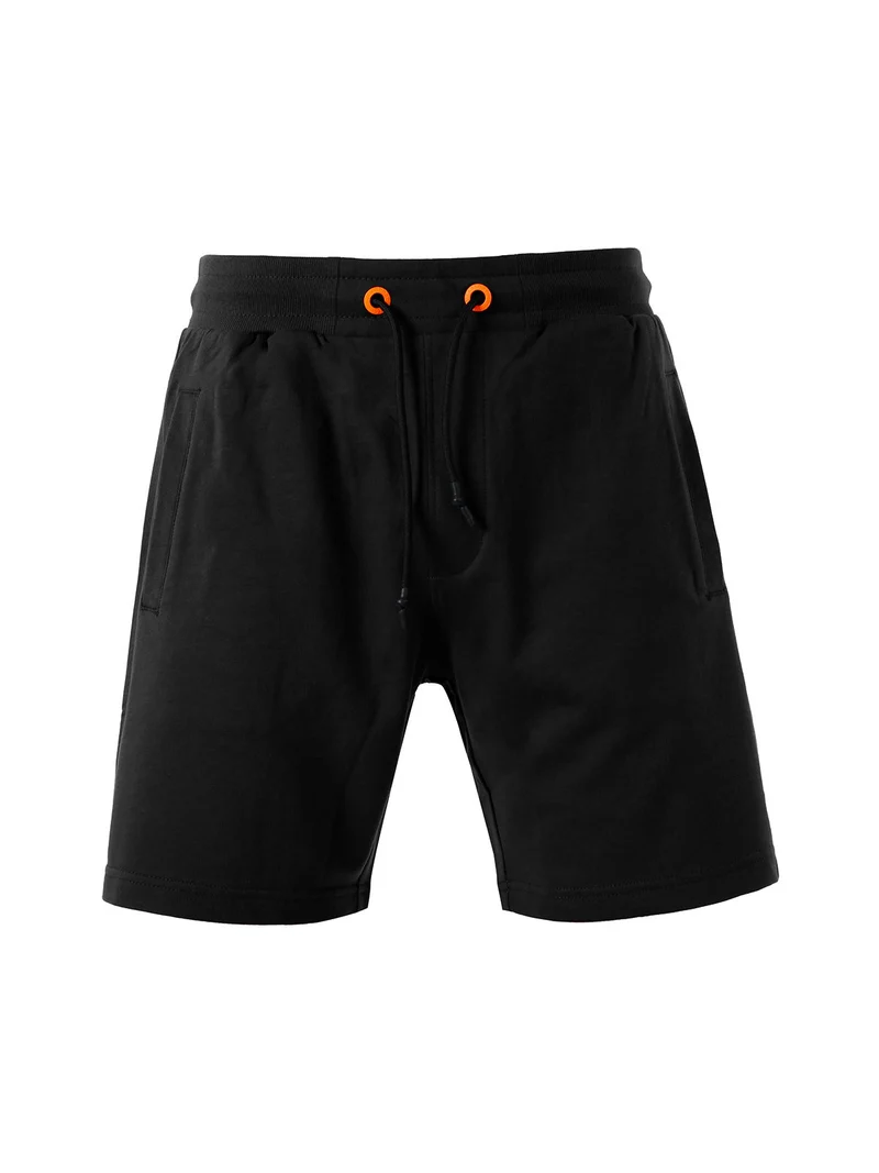 Bermuda da uomo in cotone con coulisse - nero
