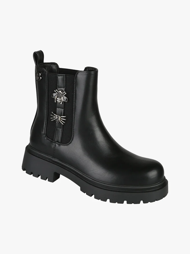 Stivaletti chelsea donna con dettagli - nero