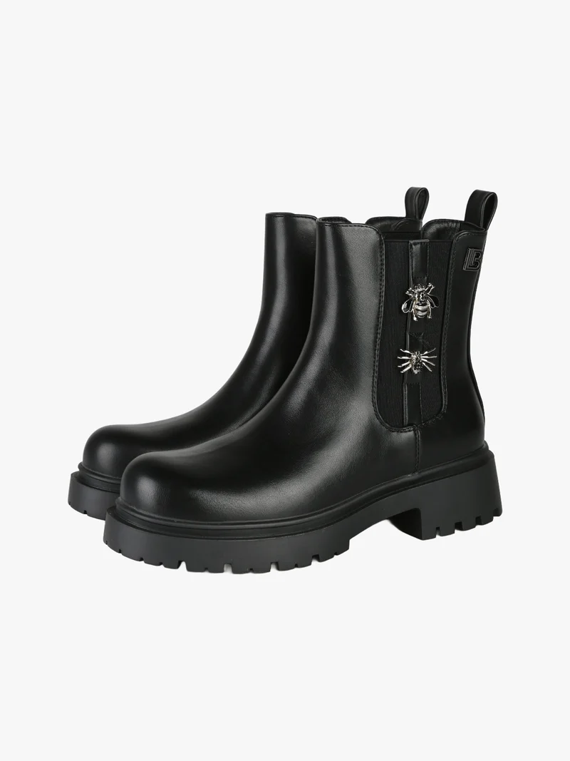 Stivaletti chelsea donna con dettagli - nero