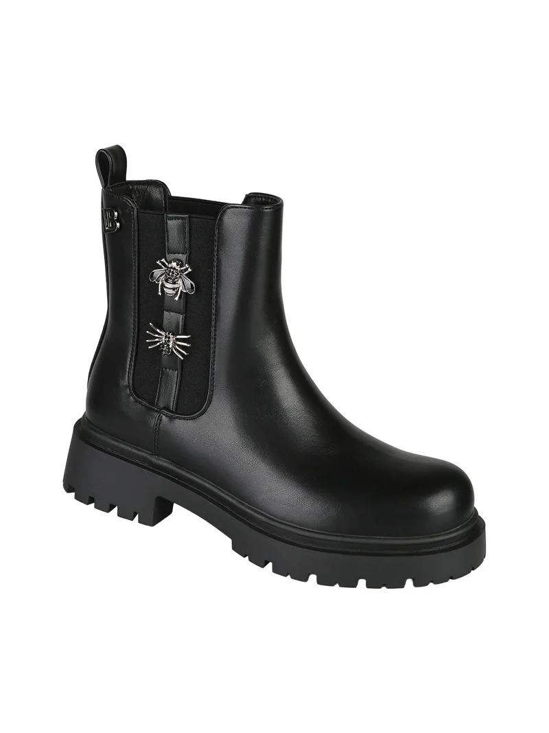 Stivaletti chelsea donna con dettagli - nero