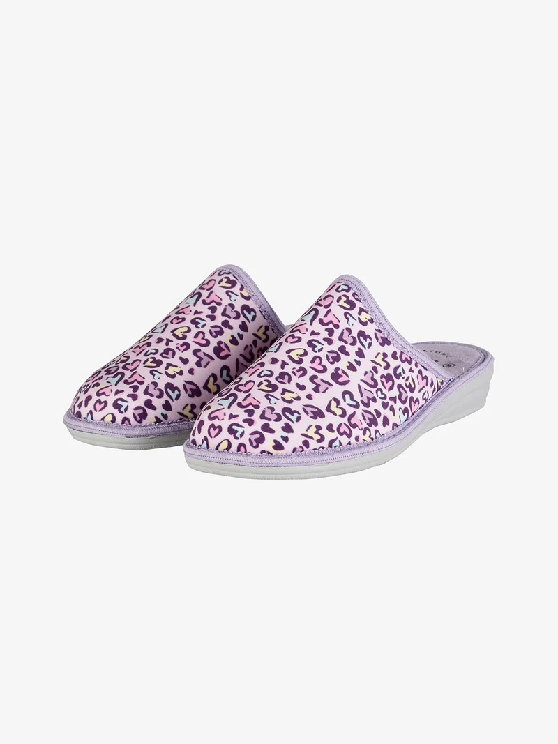 Pantofole donna invernali con disegni - lilla
