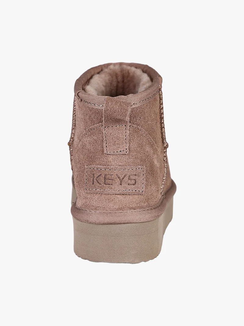 Stivaletti donna in pelle scamosciata con platform - taupe
