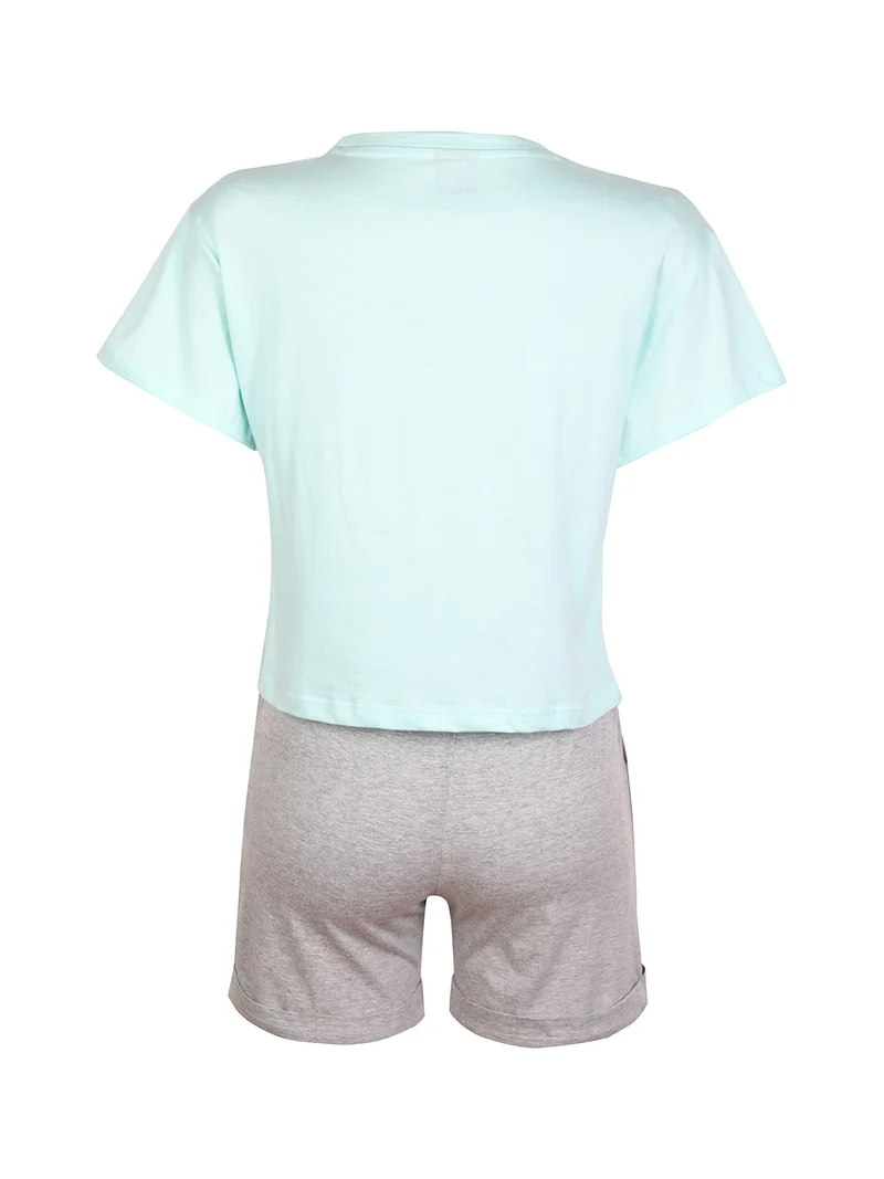 Completo corto 2 pezzi da donna - grigio