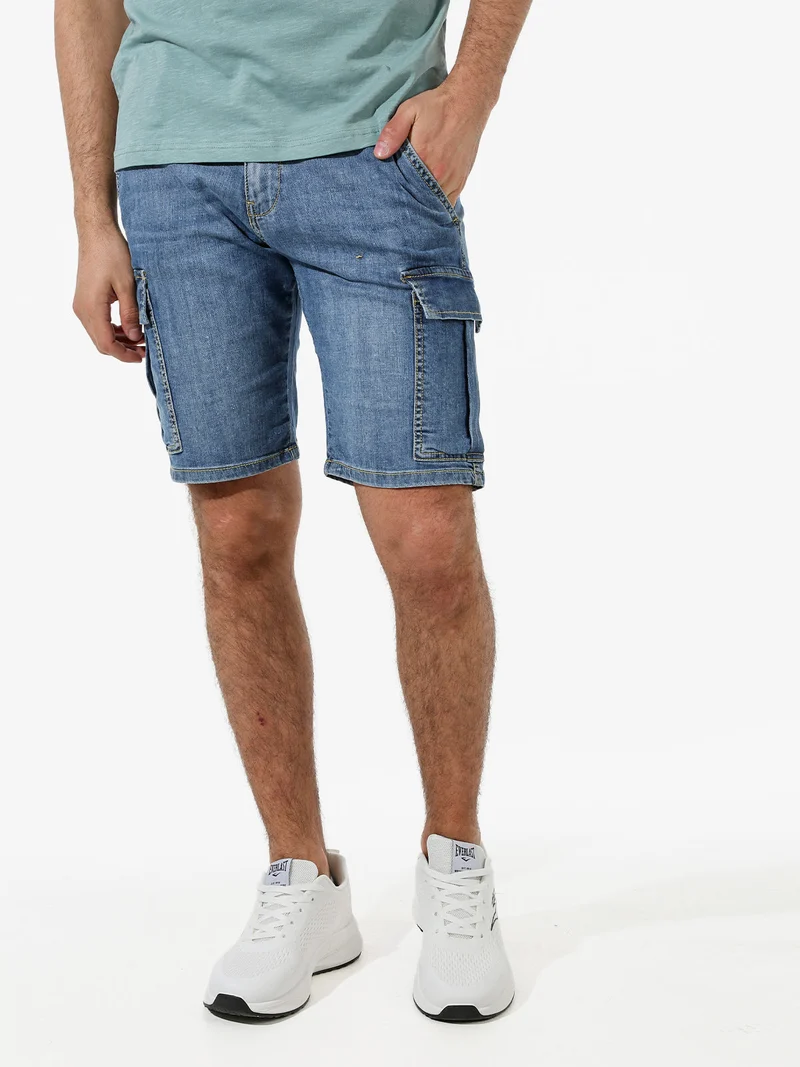 Bermuda in jeans da uomo con tasconi - jeans