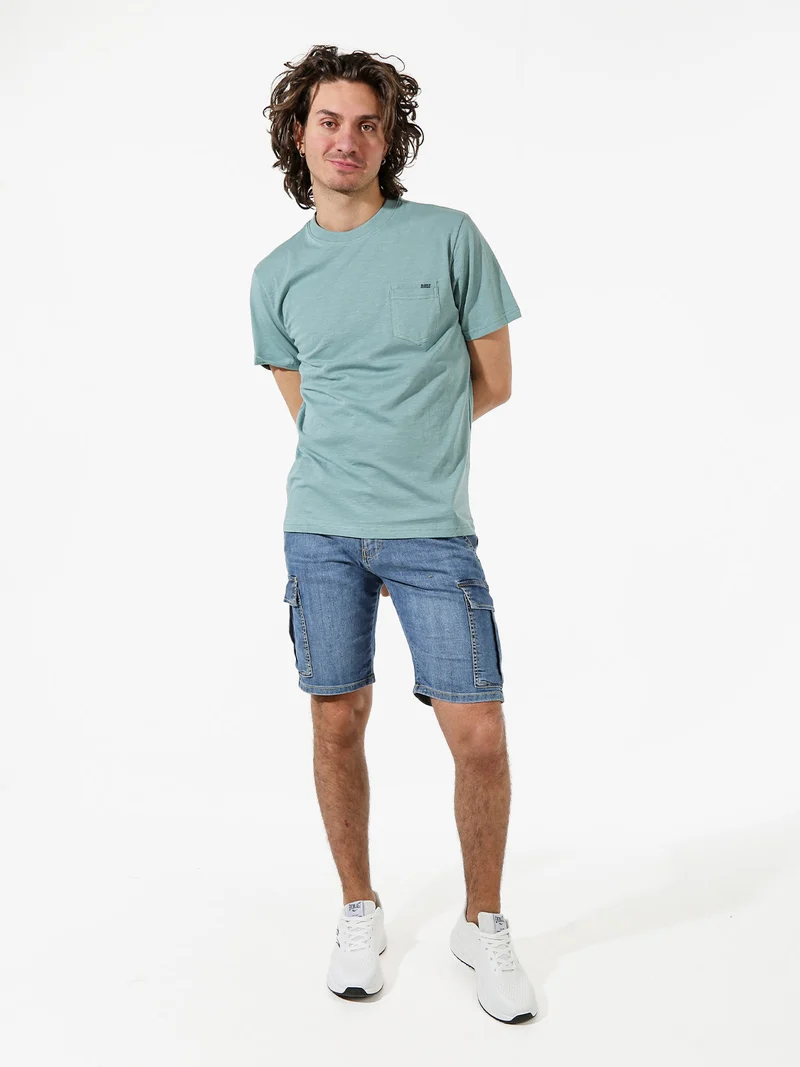 Bermuda in jeans da uomo con tasconi - jeans