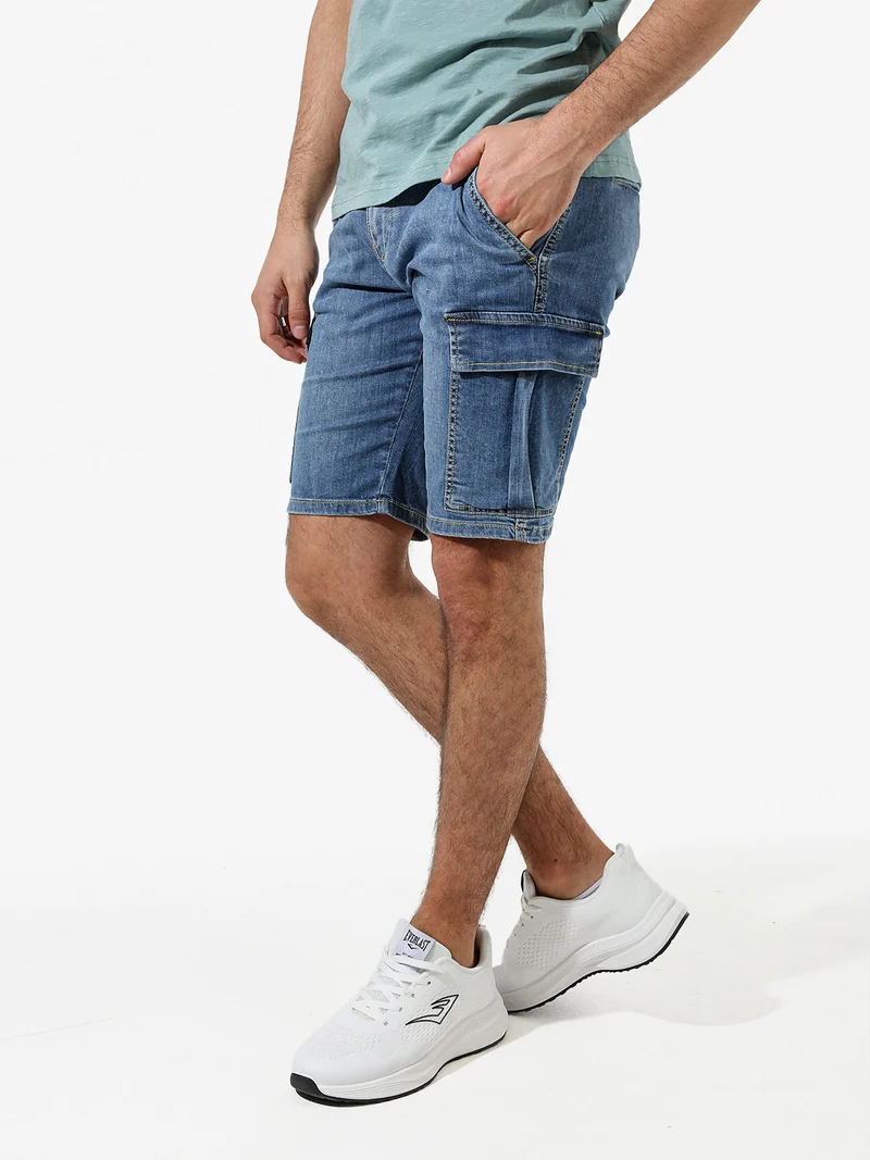 Bermuda in jeans da uomo con tasconi - jeans