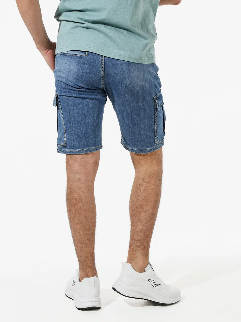 Bermuda in jeans da uomo con tasconi - jeans