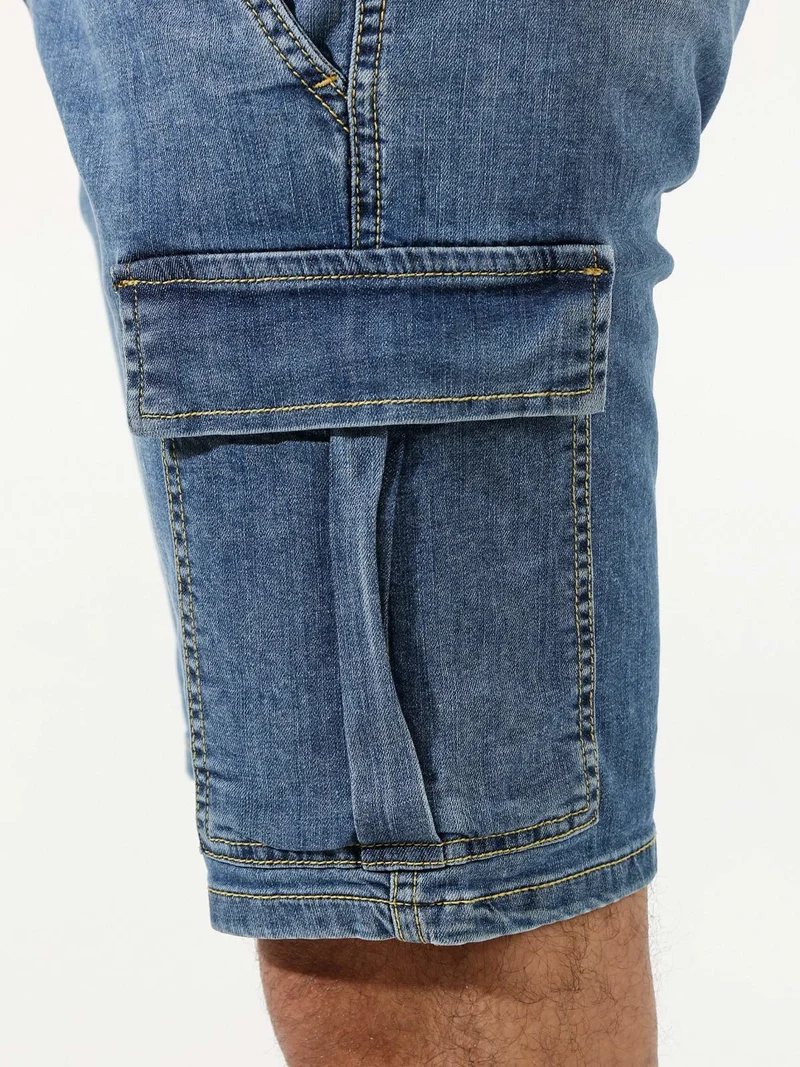Bermuda in jeans da uomo con tasconi - jeans