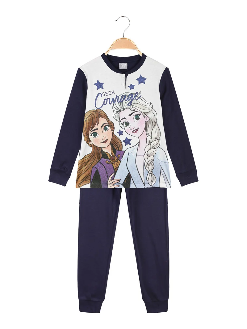 Pigiama da bambina in caldo cotone - blu