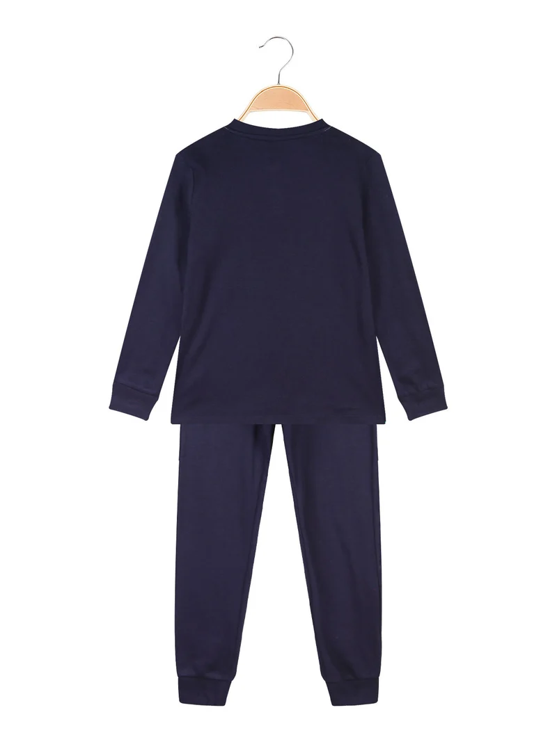 Pigiama da bambina in caldo cotone - blu