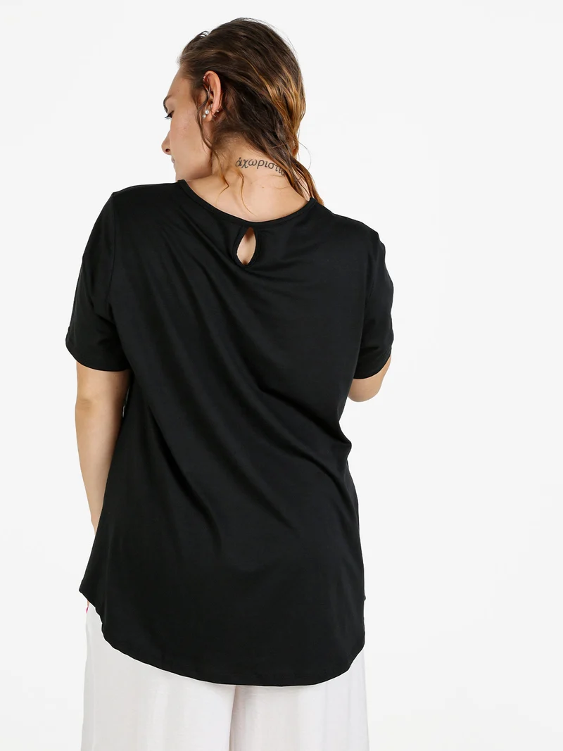 T-shirt donna oversize con strass