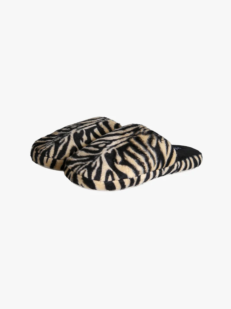 Pantofole donna invernali animalier - beige