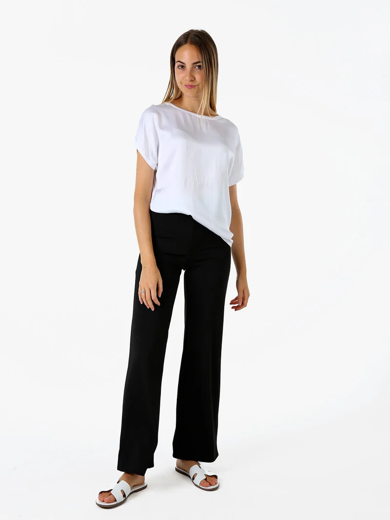 T-shirt donna in viscosa e seta - bianco