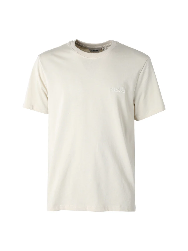 T-shirt girocollo da uomo in cotone con logo - beige