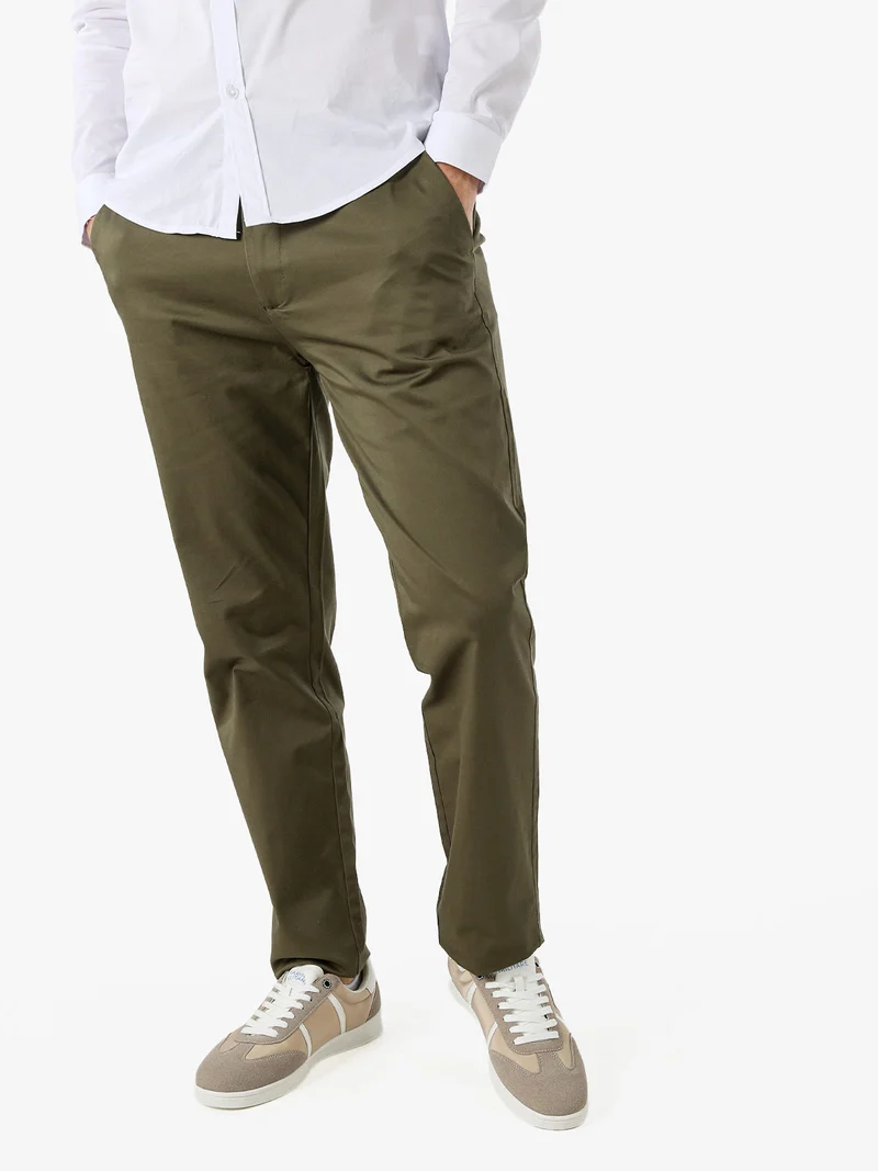 Pantaloni casual da uomo in cotone - militare