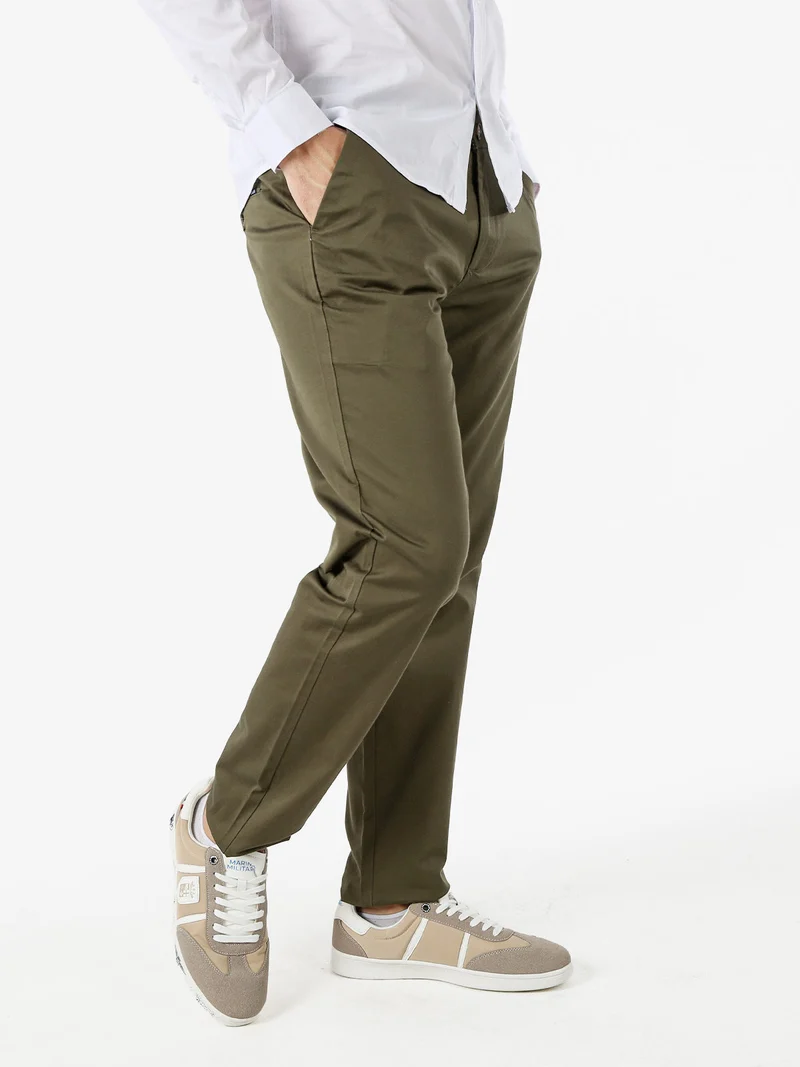 Pantaloni casual da uomo in cotone - militare