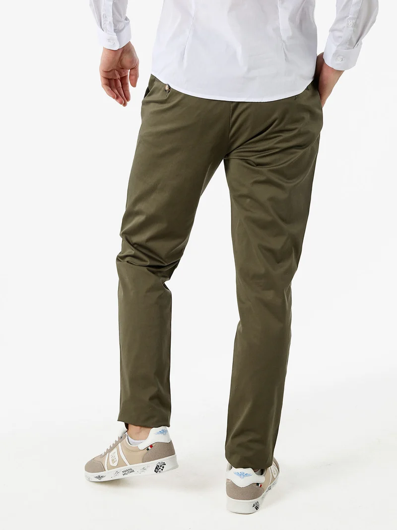 Pantaloni casual da uomo in cotone - militare