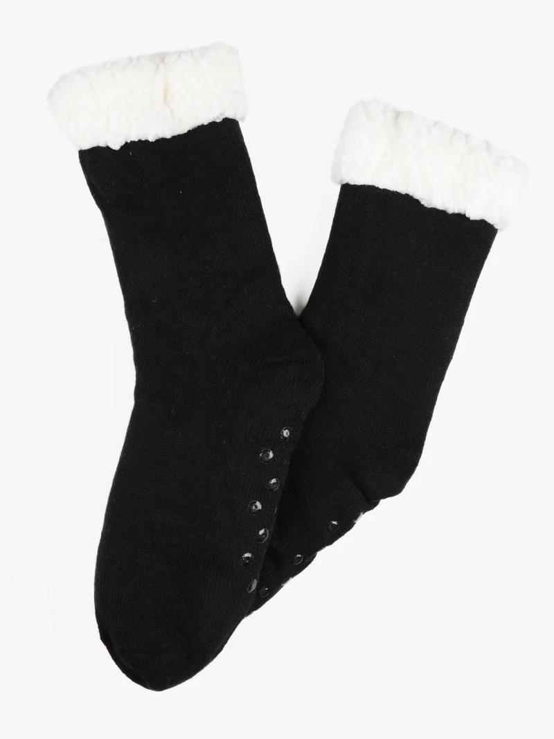 Calze antiscivolo da uomo con calda imbottitura - nero