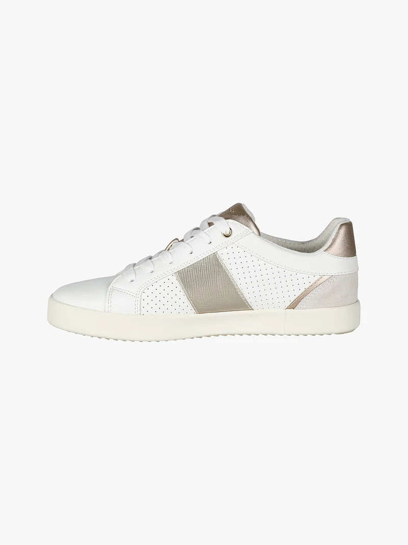 D BLOMIEE Sneakers donna in pelle con lacci e zip - bianco