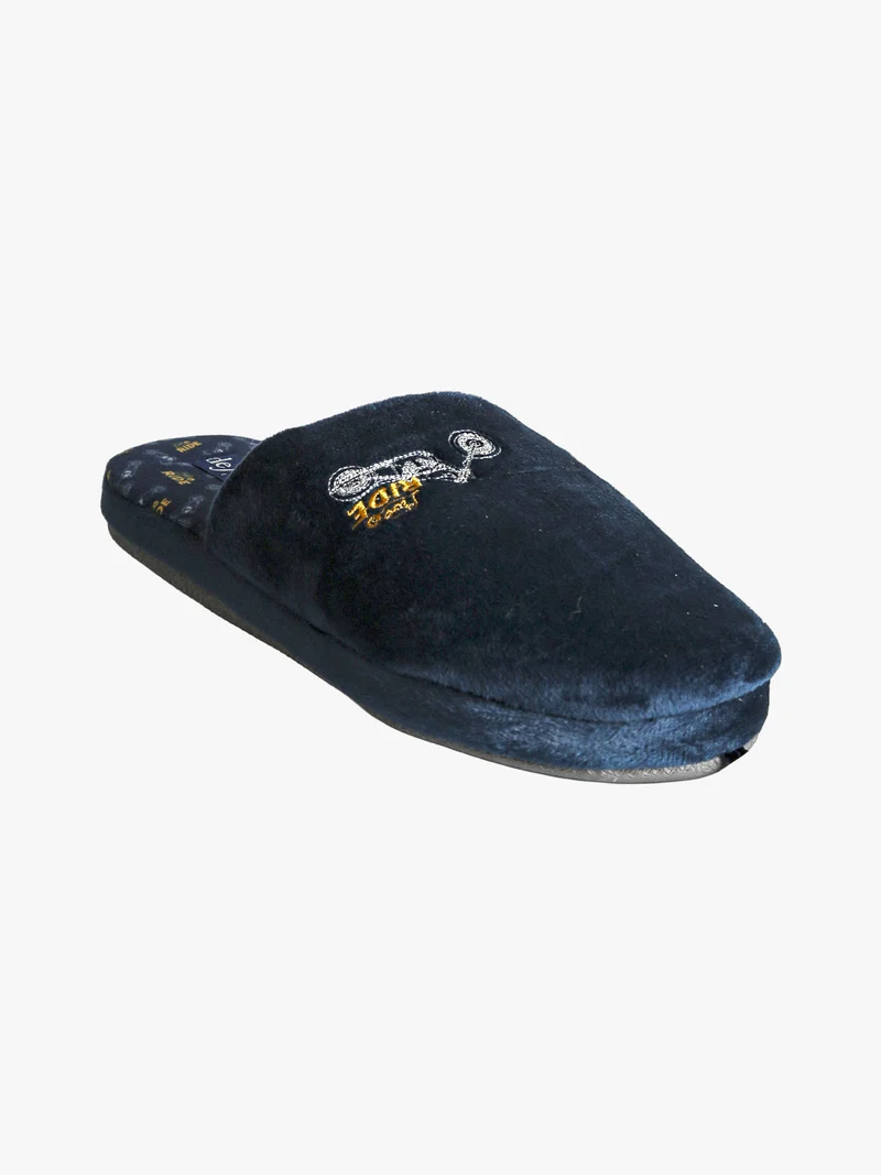 Pantofole invernali da uomo con stampe - blu scuro