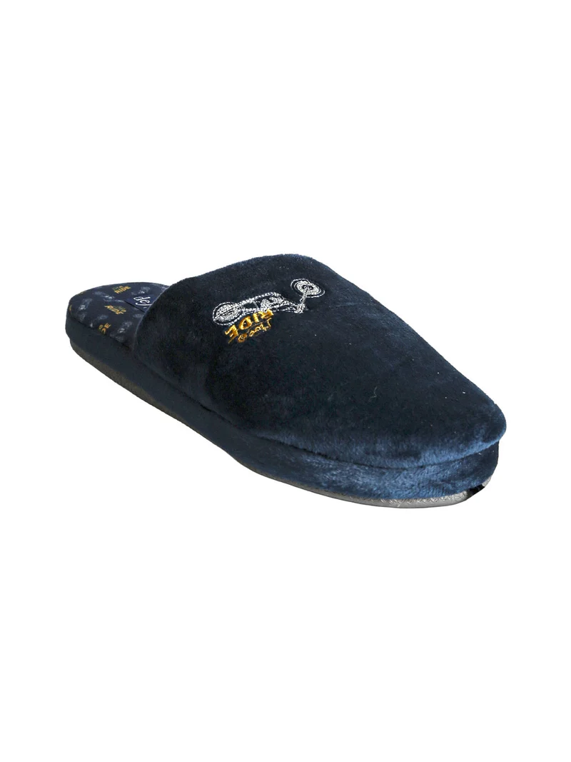 Pantofole invernali da uomo con stampe - blu scuro