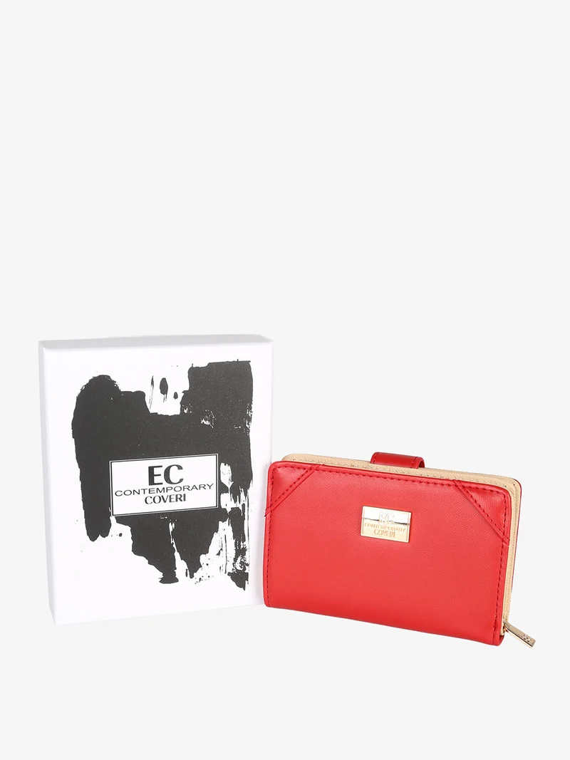 Portafoglio donna mini in ecopelle - rosso