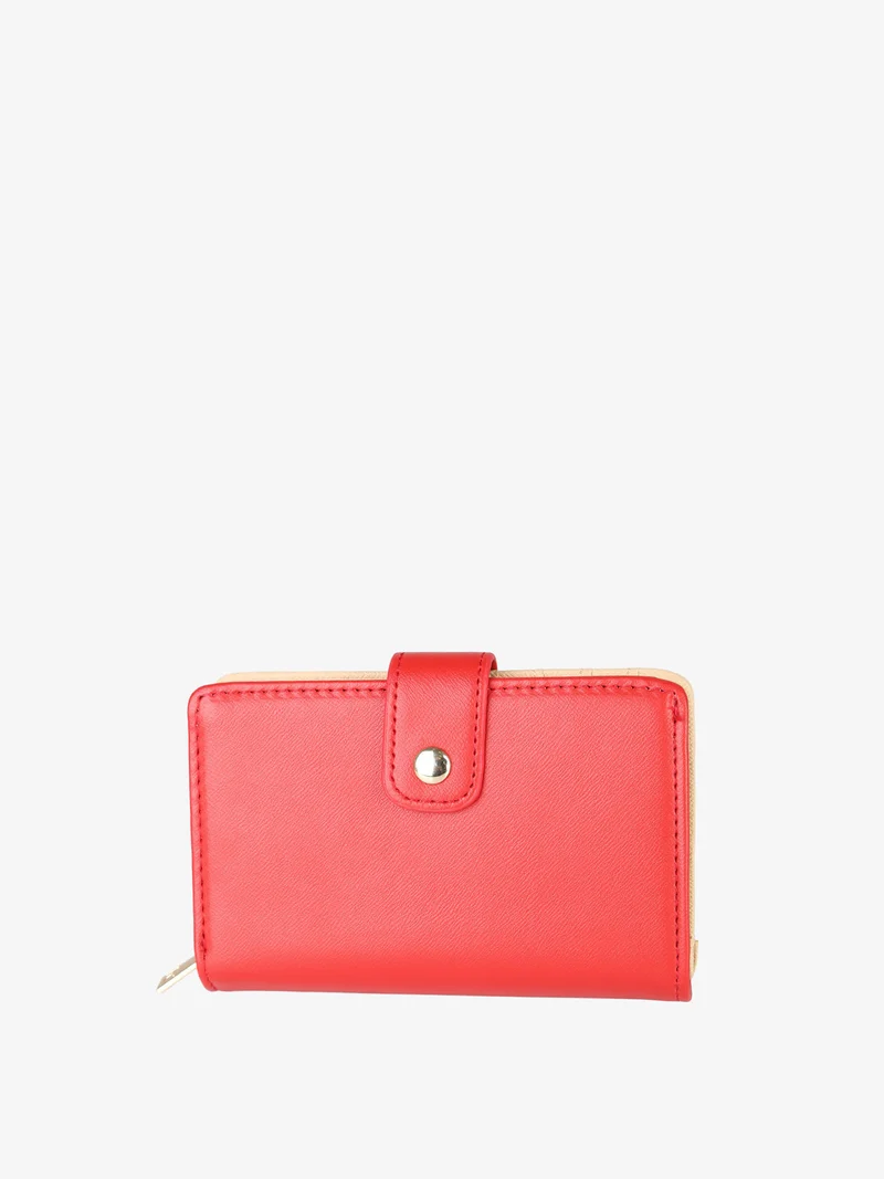 Portafoglio donna mini in ecopelle - rosso