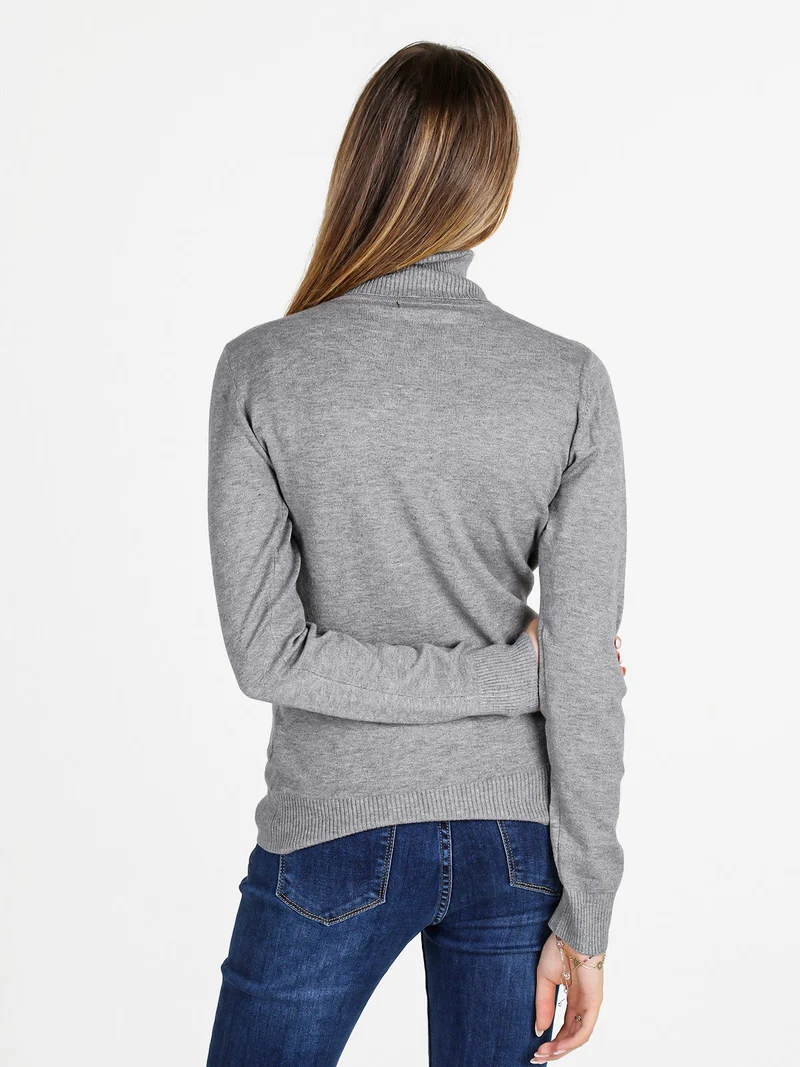Maglia donna dolcevita - grigio