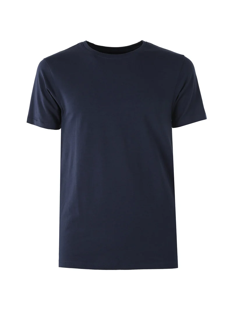 T-shirt intima da uomo in cotone bielastico - blu scuro