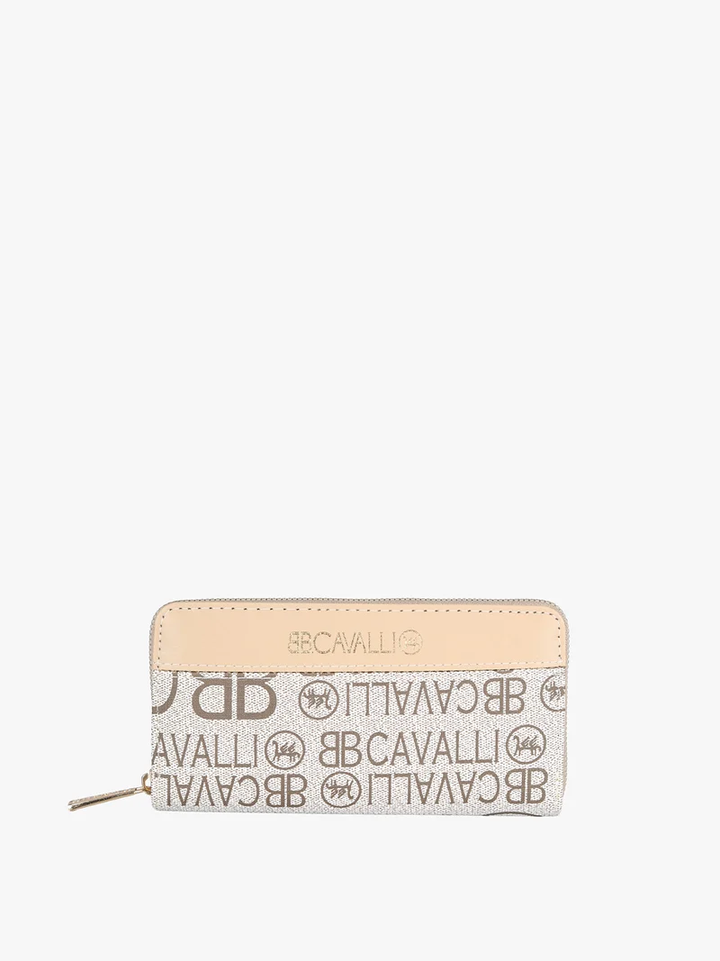 Portafoglio rettangolare da donna con stampe - beige