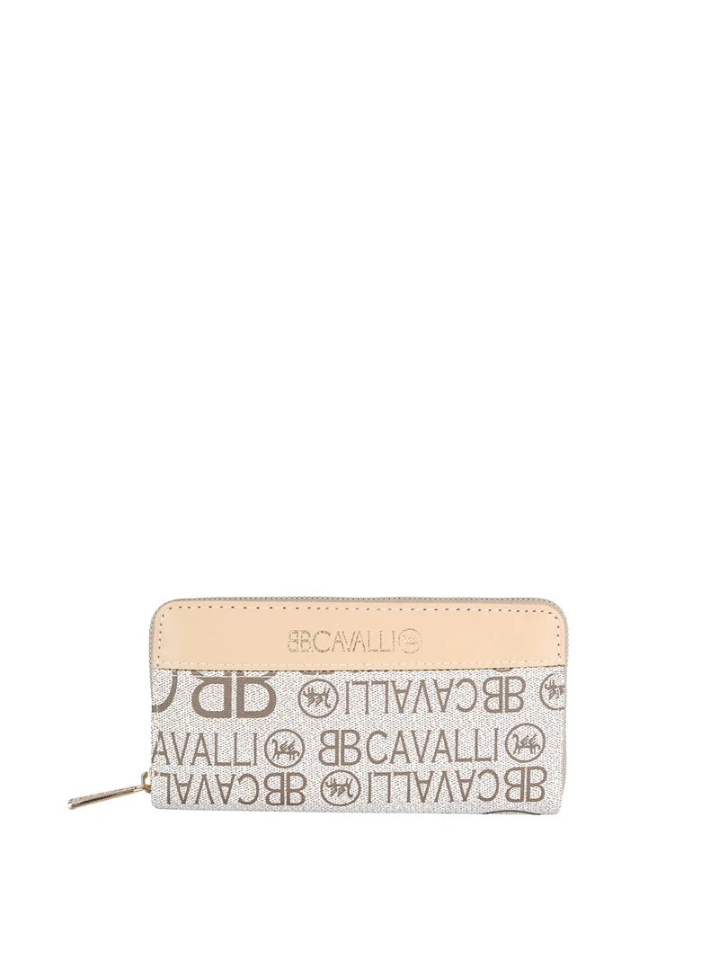 Portafoglio rettangolare da donna con stampe - beige