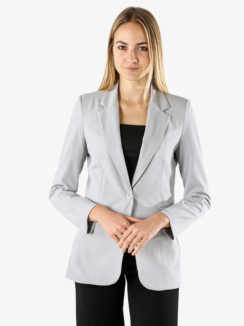 Blazer donna con bottone - grigio