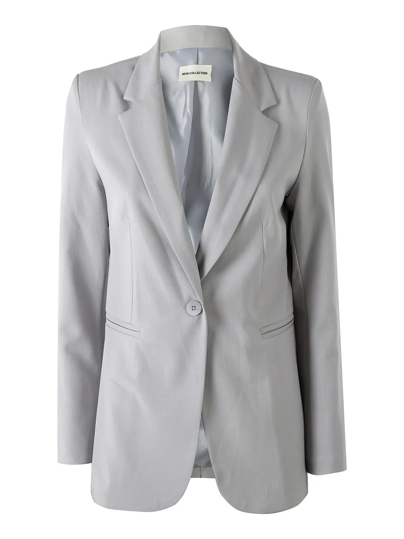 Blazer donna con bottone - grigio