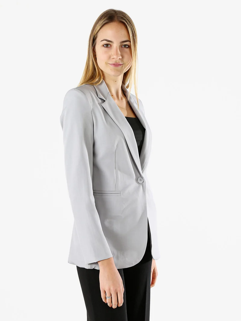 Blazer donna con bottone - grigio