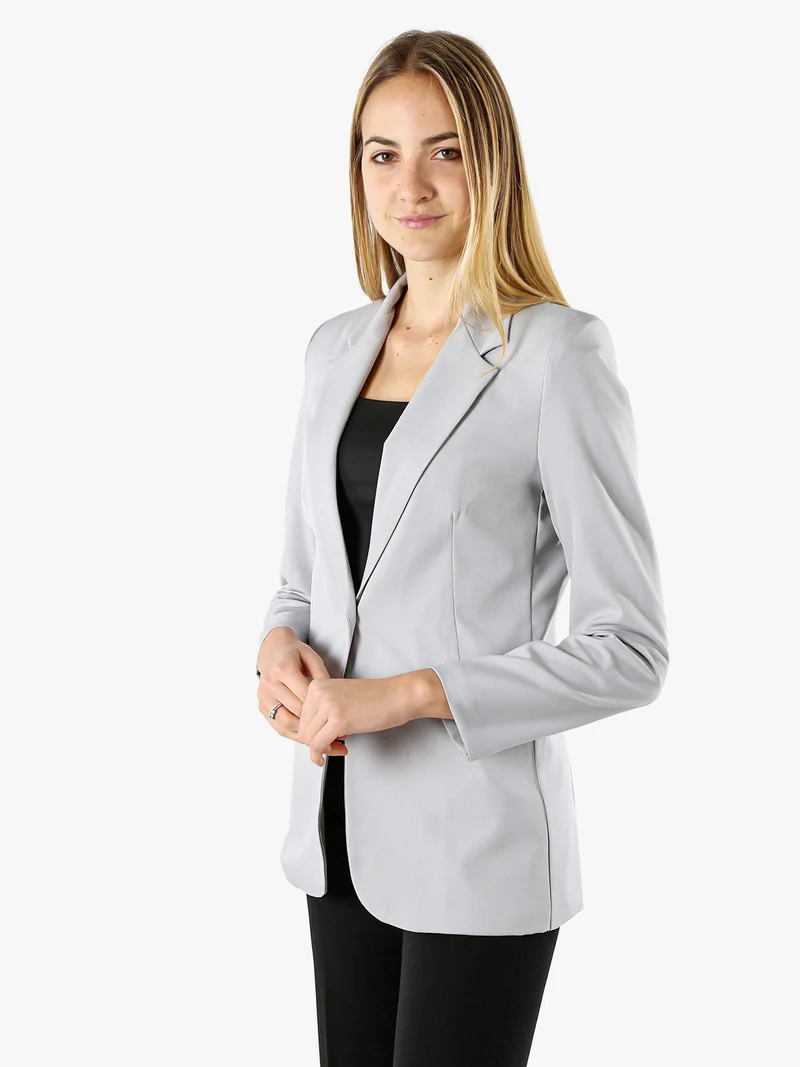 Blazer donna con bottone - grigio