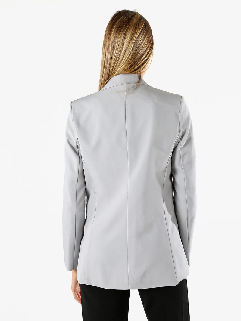 Blazer donna con bottone - grigio