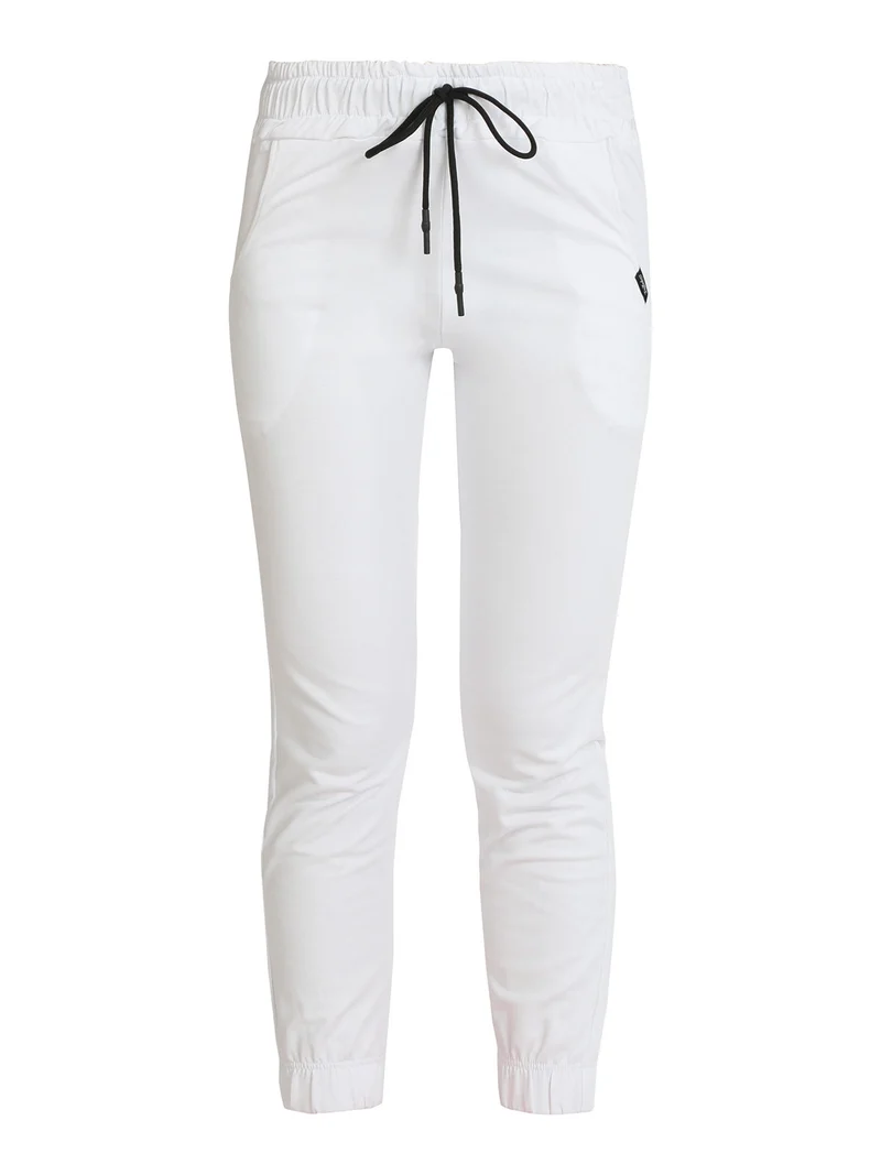 Pantaloni sportivi donna con polsino - bianco
