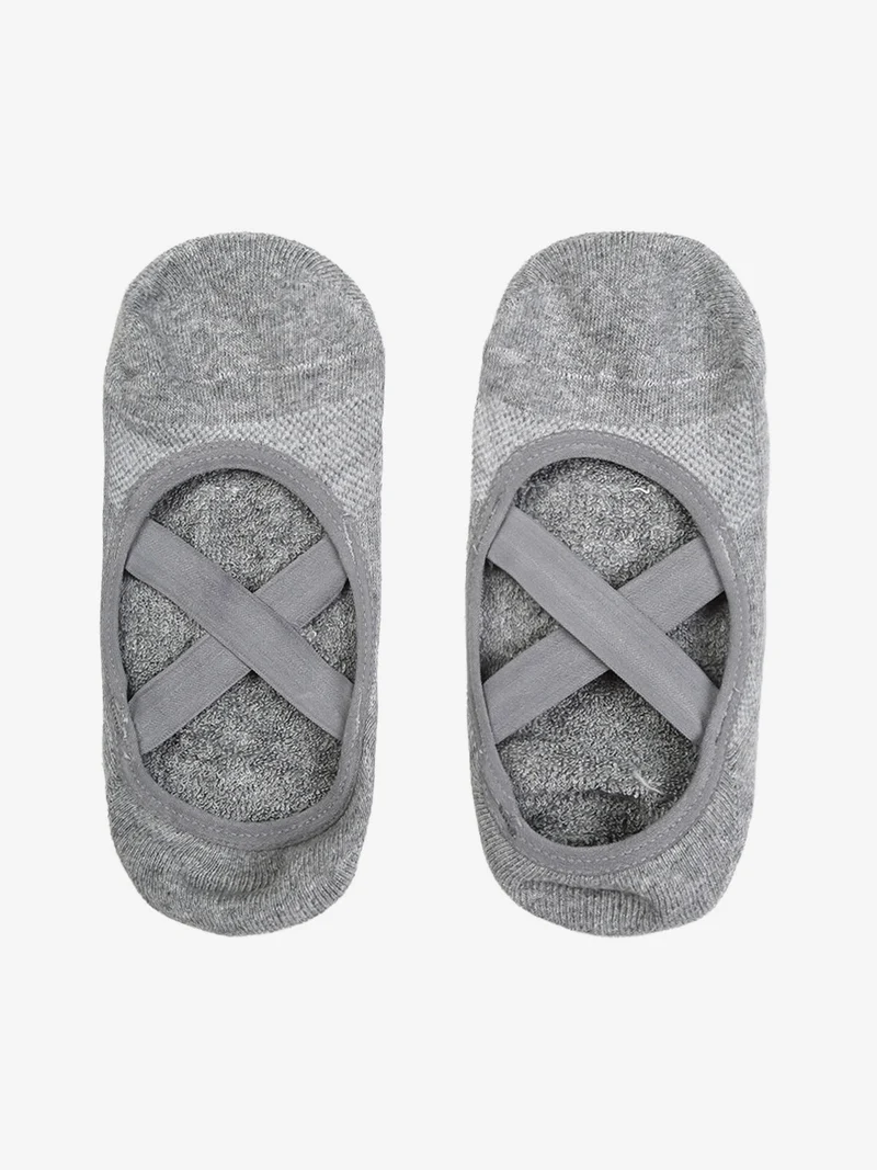 Calze fitness antiscivolo da donna - grigio
