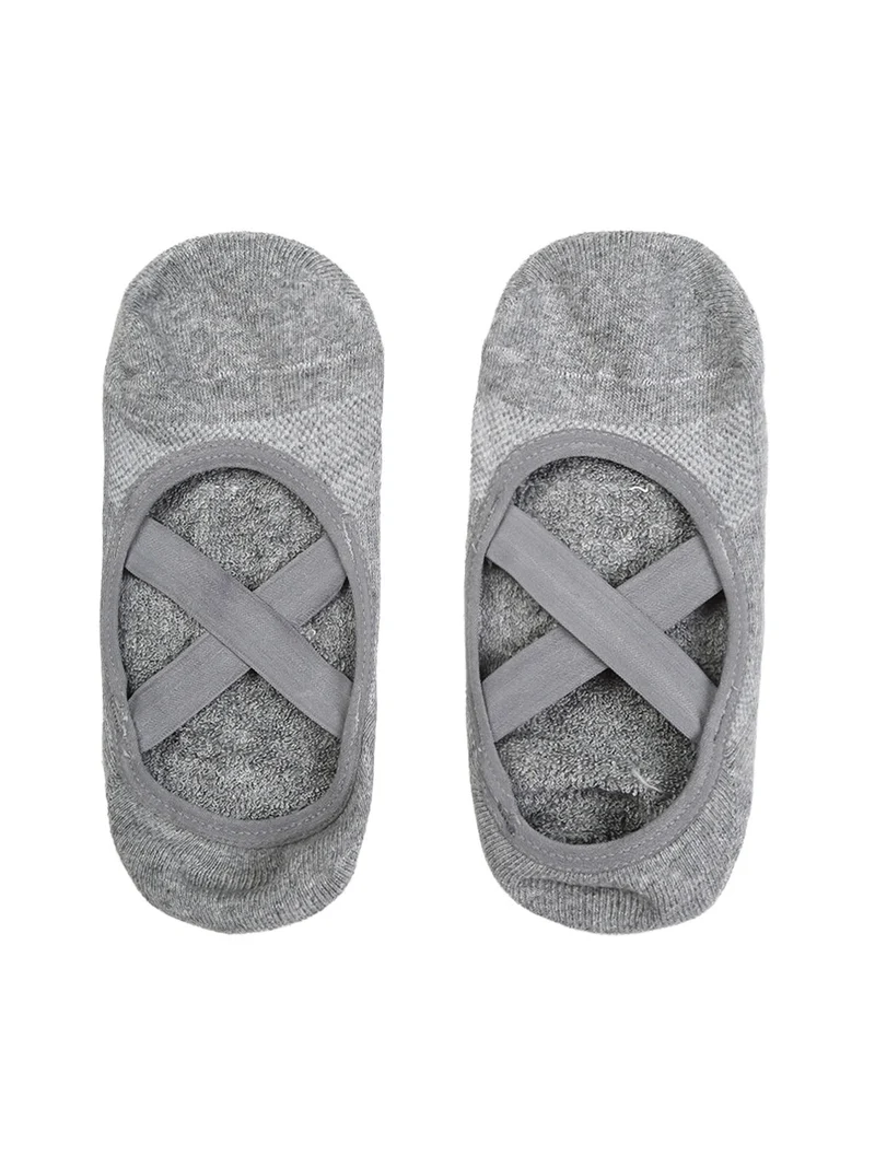 Calze fitness antiscivolo da donna - grigio