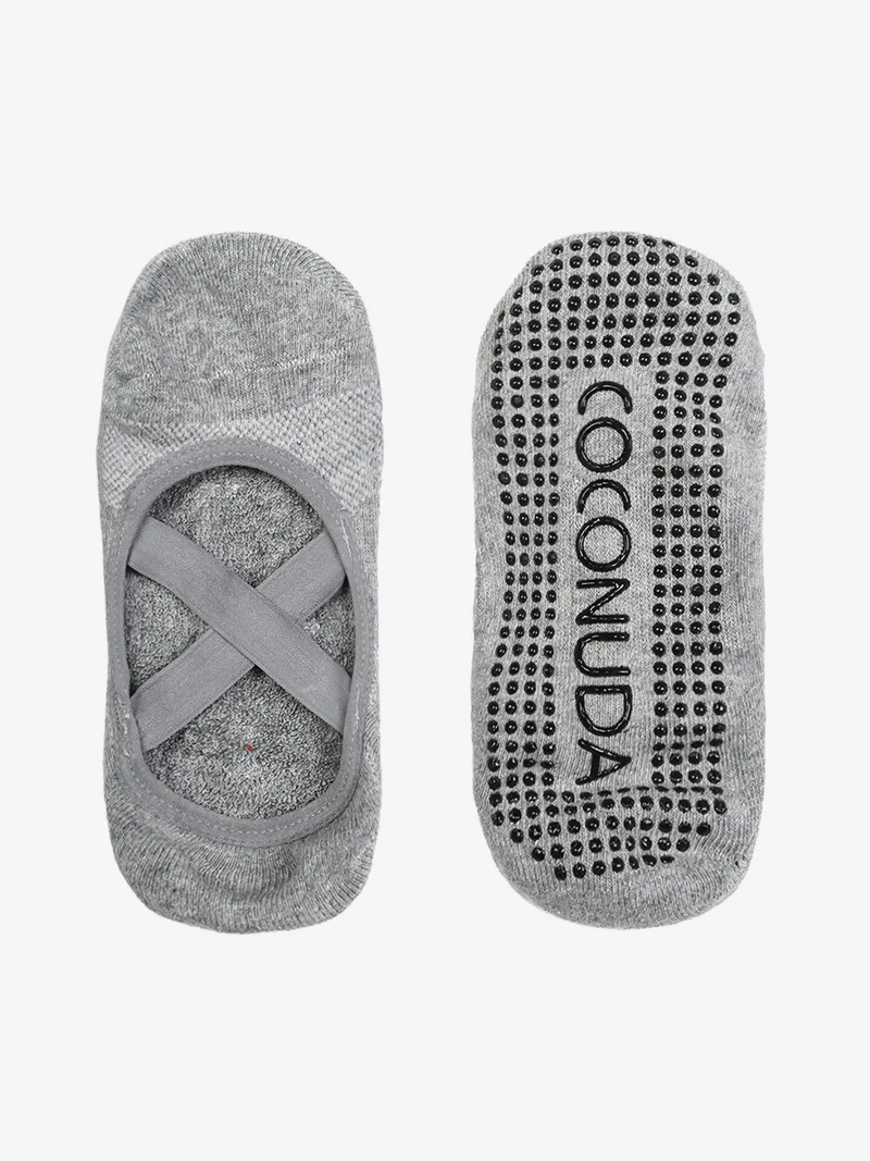 Calze fitness antiscivolo da donna - grigio