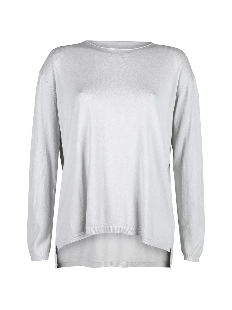 Pullover donna oversize in maglia - perla