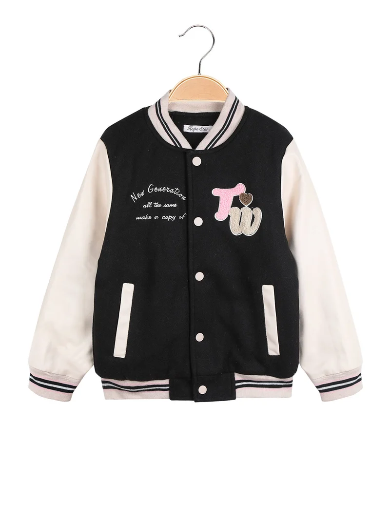 Giacca bomber da bambina - nero
